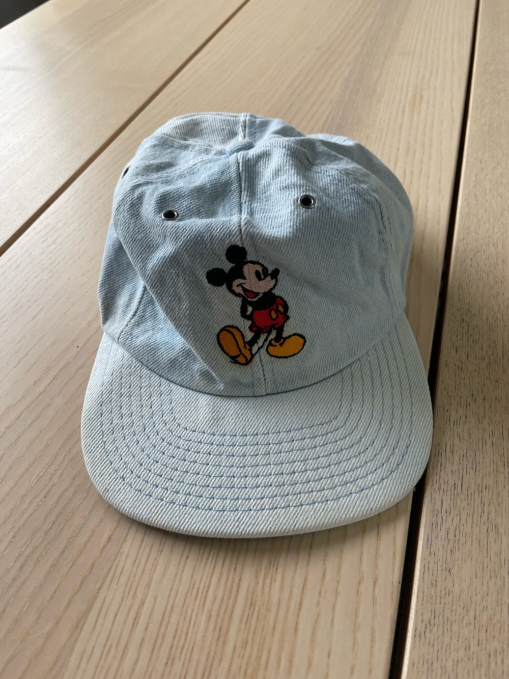 Vintage Disney Mickey Mouse baseball cap light wash denim Mickey Y2K Hat